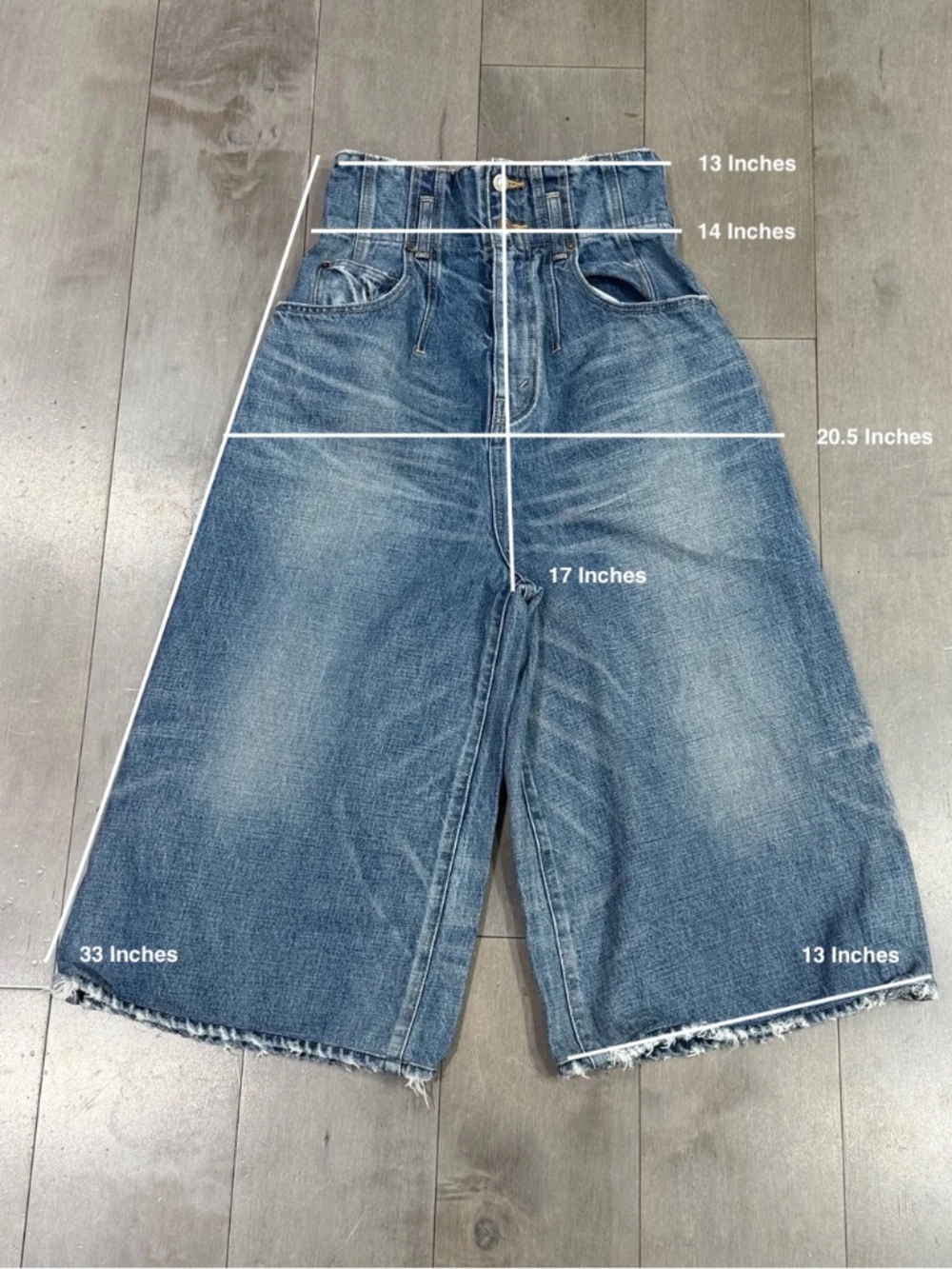 Celine High Waist Wide Leg Crop Jeans in Blue Wash - Picture 2 of 8